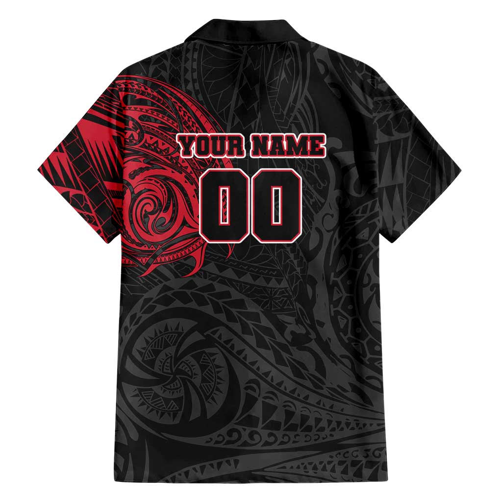 Personalized Essendon Bombers Polynesian Family Matching Short Sleeve Bodycon Dress and Hawaiian Shirt Tribal Chest and Sleeve Tattoo Heritage Warrior