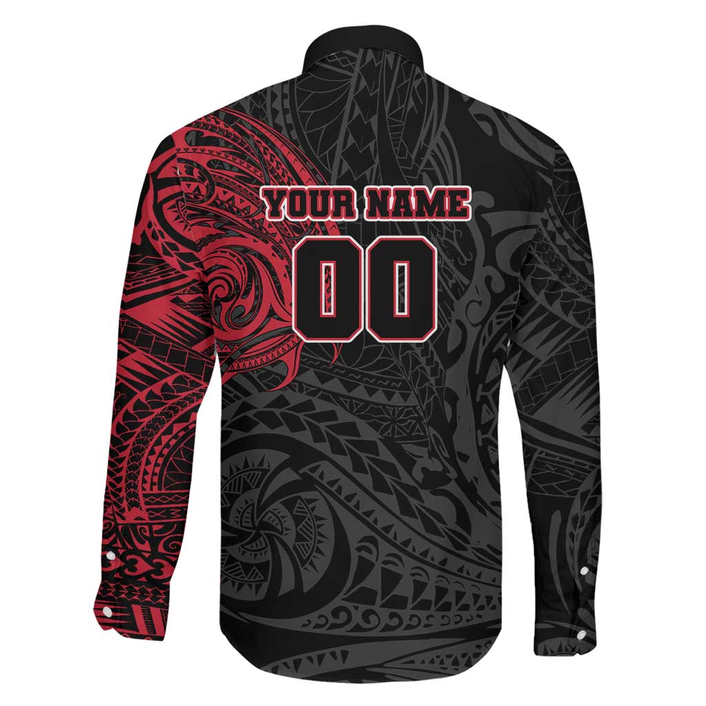 Personalized Essendon Bombers Polynesian Family Matching Tank Maxi Dress and Hawaiian Shirt Tribal Chest and Sleeve Tattoo Heritage Warrior
