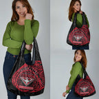 Personalized Essendon Bombers Polynesian Grocery Bag Tribal Chest and Sleeve Tattoo Heritage Warrior