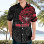 Personalized Essendon Bombers Polynesian Hawaiian Shirt Tribal Chest and Sleeve Tattoo Heritage Warrior