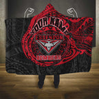 Personalized Essendon Bombers Polynesian Hooded Blanket Tribal Chest and Sleeve Tattoo Heritage Warrior