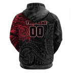 Personalized Essendon Bombers Polynesian Hoodie Tribal Chest and Sleeve Tattoo Heritage Warrior