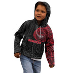 Personalized Essendon Bombers Polynesian Kid Hoodie Tribal Chest and Sleeve Tattoo Heritage Warrior