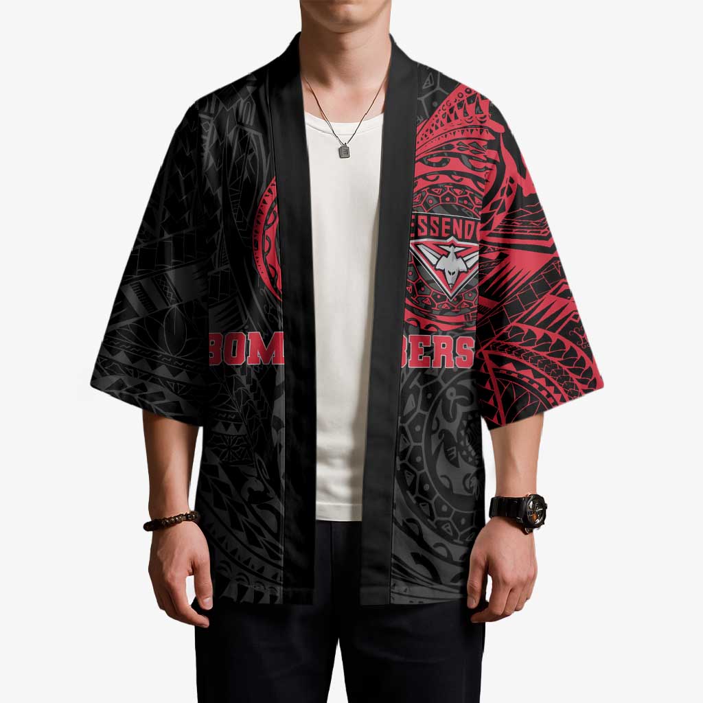 Personalized Essendon Bombers Polynesian Kimono Tribal Chest and Sleeve Tattoo Heritage Warrior