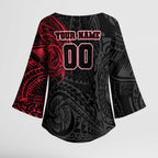 Personalized Essendon Bombers Polynesian Kimono Sleeve Blouse Tribal Chest and Sleeve Tattoo Heritage Warrior