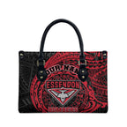 Personalized Essendon Bombers Polynesian Leather Bag Tribal Chest and Sleeve Tattoo Heritage Warrior