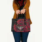 Personalized Essendon Bombers Polynesian Leather Bag Tribal Chest and Sleeve Tattoo Heritage Warrior