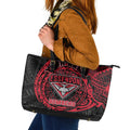 Personalized Essendon Bombers Polynesian Leather Tote Bag Tribal Chest and Sleeve Tattoo Heritage Warrior