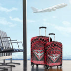 Personalized Essendon Bombers Polynesian Luggage Cover Tribal Chest and Sleeve Tattoo Heritage Warrior