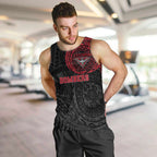 Personalized Essendon Bombers Polynesian Men Tank Top Tribal Chest and Sleeve Tattoo Heritage Warrior
