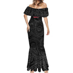 Personalized Essendon Bombers Polynesian Mermaid Dress Tribal Chest and Sleeve Tattoo Heritage Warrior