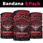 Personalized Essendon Bombers Polynesian Neck Gaiter Tribal Chest and Sleeve Tattoo Heritage Warrior