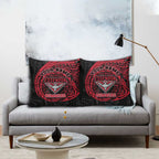 Personalized Essendon Bombers Polynesian Pillow Cover Tribal Chest and Sleeve Tattoo Heritage Warrior