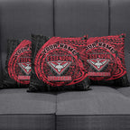 Personalized Essendon Bombers Polynesian Pillow Cover Tribal Chest and Sleeve Tattoo Heritage Warrior