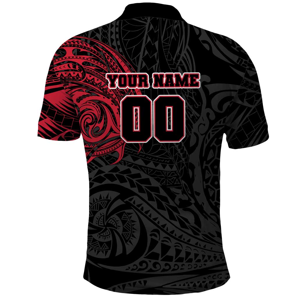 Personalized Essendon Bombers Polynesian Polo Shirt Tribal Chest and Sleeve Tattoo Heritage Warrior