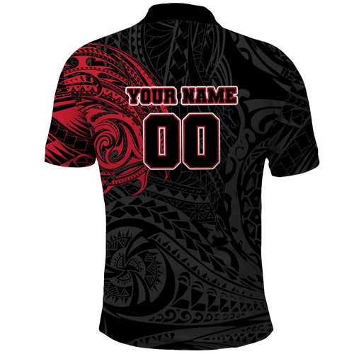 Personalized Essendon Bombers Polynesian Polo Shirt Tribal Chest and Sleeve Tattoo Heritage Warrior