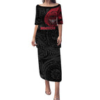 Personalized Essendon Bombers Polynesian Puletasi Tribal Chest and Sleeve Tattoo Heritage Warrior