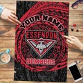 Personalized Essendon Bombers Polynesian Puzzle Tribal Chest and Sleeve Tattoo Heritage Warrior