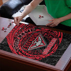 Personalized Essendon Bombers Polynesian Puzzle Tribal Chest and Sleeve Tattoo Heritage Warrior