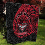 Personalized Essendon Bombers Polynesian Quilt Tribal Chest and Sleeve Tattoo Heritage Warrior