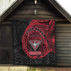 Personalized Essendon Bombers Polynesian Quilt Tribal Chest and Sleeve Tattoo Heritage Warrior