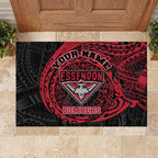 Personalized Essendon Bombers Polynesian Rubber Doormat Tribal Chest and Sleeve Tattoo Heritage Warrior