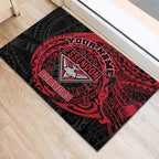 Personalized Essendon Bombers Polynesian Rubber Doormat Tribal Chest and Sleeve Tattoo Heritage Warrior