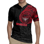 Personalized Essendon Bombers Polynesian Rugby Jersey Tribal Chest and Sleeve Tattoo Heritage Warrior
