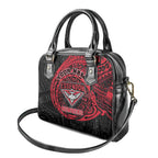 Personalized Essendon Bombers Polynesian Shoulder Handbag Tribal Chest and Sleeve Tattoo Heritage Warrior