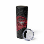 Personalized Essendon Bombers Polynesian Skinny Tumbler Tribal Chest and Sleeve Tattoo Heritage Warrior