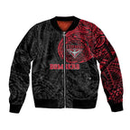 Personalized Essendon Bombers Polynesian Sleeve Zip Bomber Jacket Tribal Chest and Sleeve Tattoo Heritage Warrior