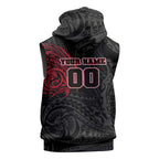 Personalized Essendon Bombers Polynesian Sleeveless Hoodie Tribal Chest and Sleeve Tattoo Heritage Warrior
