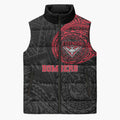Personalized Essendon Bombers Polynesian Sleeveless Puffer Jacket Tribal Chest and Sleeve Tattoo Heritage Warrior