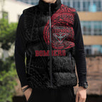 Personalized Essendon Bombers Polynesian Sleeveless Puffer Jacket Tribal Chest and Sleeve Tattoo Heritage Warrior