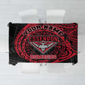 Personalized Essendon Bombers Polynesian Tablecloth Tribal Chest and Sleeve Tattoo Heritage Warrior