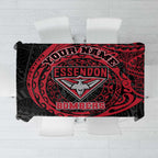 Personalized Essendon Bombers Polynesian Tablecloth Tribal Chest and Sleeve Tattoo Heritage Warrior