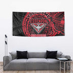 Personalized Essendon Bombers Polynesian Tapestry Tribal Chest and Sleeve Tattoo Heritage Warrior