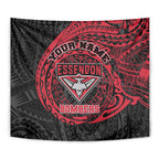 Personalized Essendon Bombers Polynesian Tapestry Tribal Chest and Sleeve Tattoo Heritage Warrior