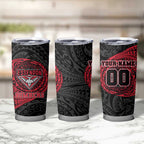 Personalized Essendon Bombers Polynesian Tumbler Cup Tribal Chest and Sleeve Tattoo Heritage Warrior