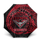 Personalized Essendon Bombers Polynesian Umbrella Tribal Chest and Sleeve Tattoo Heritage Warrior
