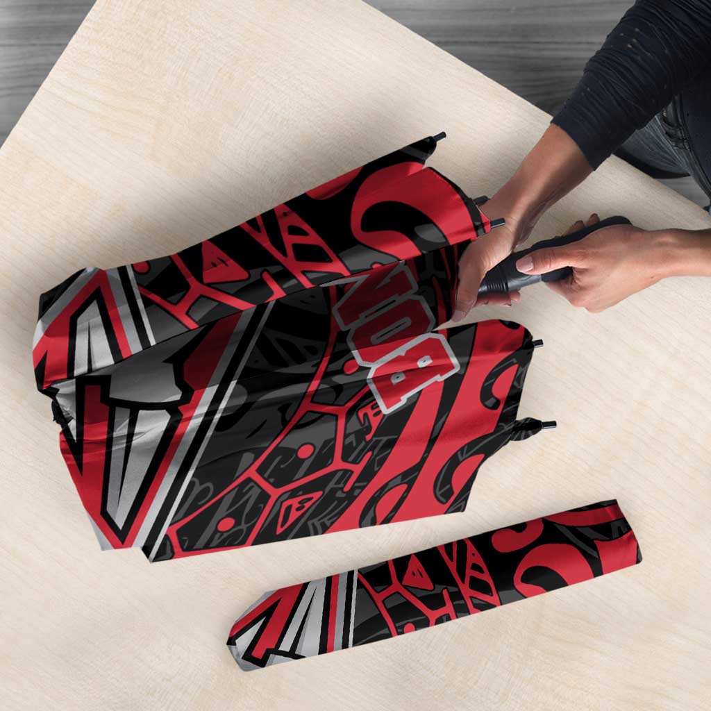 Personalized Essendon Bombers Polynesian Umbrella Tribal Chest and Sleeve Tattoo Heritage Warrior
