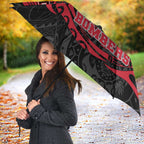 Personalized Essendon Bombers Polynesian Umbrella Tribal Chest and Sleeve Tattoo Heritage Warrior
