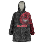 Personalized Essendon Bombers Polynesian Wearable Blanket Hoodie Tribal Chest and Sleeve Tattoo Heritage Warrior