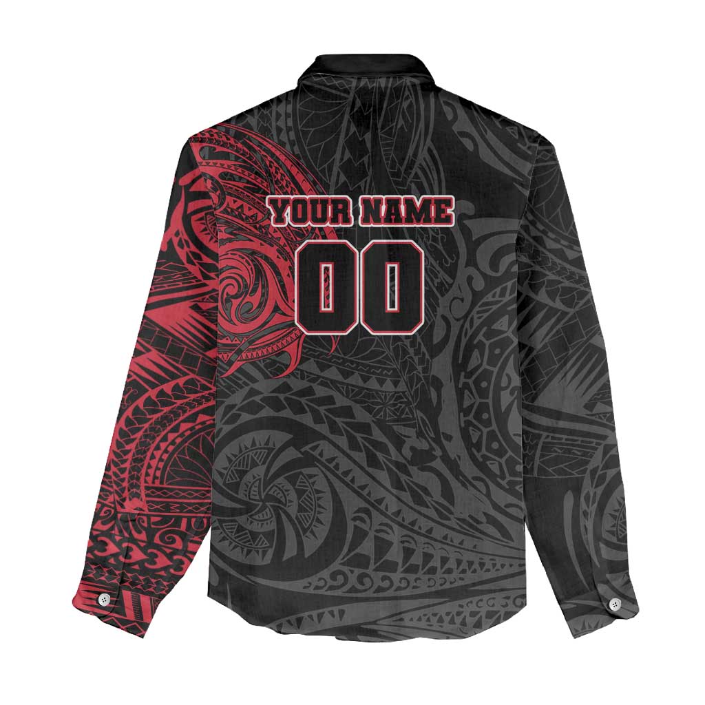Personalized Essendon Bombers Polynesian Women Casual Shirt Tribal Chest and Sleeve Tattoo Heritage Warrior