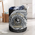 Personalized Collingwood Magpies Polynesian Laundry Basket Tribal Chest and Sleeve Tattoo Heritage Warrior