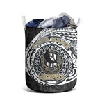 Personalized Collingwood Magpies Polynesian Laundry Basket Tribal Chest and Sleeve Tattoo Heritage Warrior