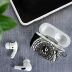 Personalized Collingwood Magpies Polynesian AirPods Case Tribal Chest and Sleeve Tattoo Heritage Warrior