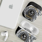 Personalized Collingwood Magpies Polynesian AirPods Case Tribal Chest and Sleeve Tattoo Heritage Warrior