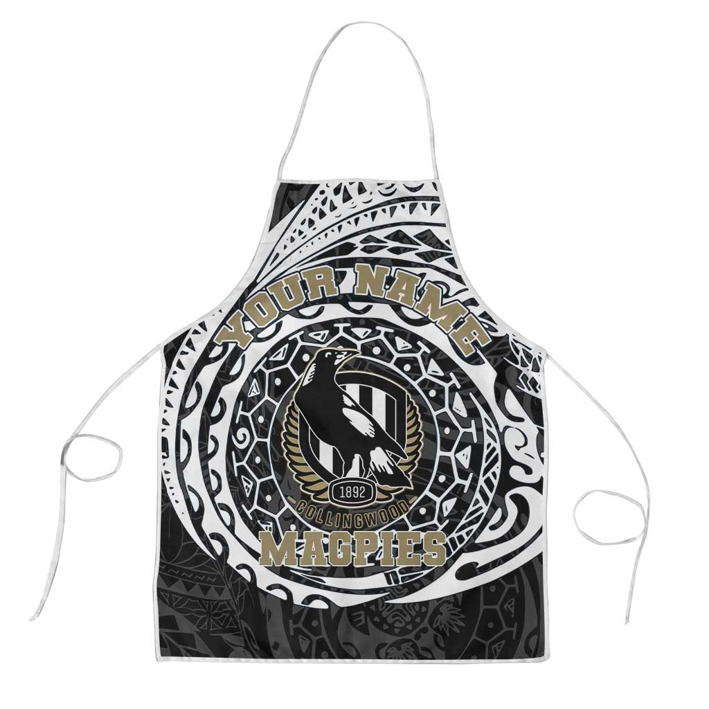 Personalized Collingwood Magpies Polynesian Apron Tribal Chest and Sleeve Tattoo Heritage Warrior
