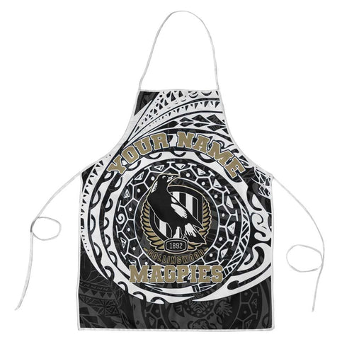 Personalized Collingwood Magpies Polynesian Apron Tribal Chest and Sleeve Tattoo Heritage Warrior